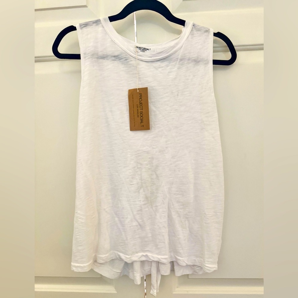 Project Social T Sz M NWT Soli
Tie Back Slub Tank in White - Picture 2 of 5